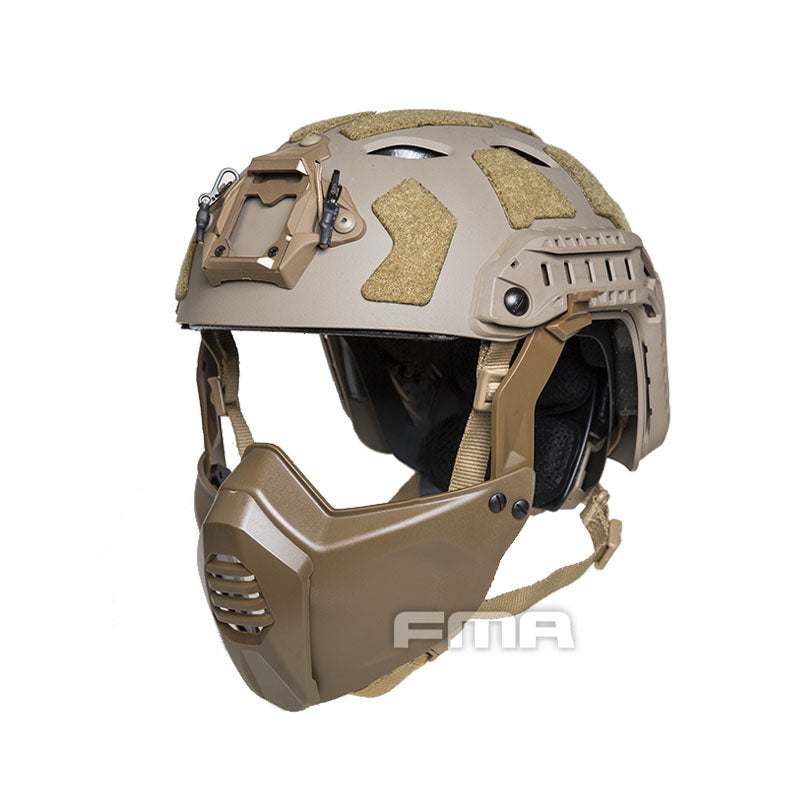 FMA FAST SF Tactical Helmet with Half Mask - TAN (TB1365A)